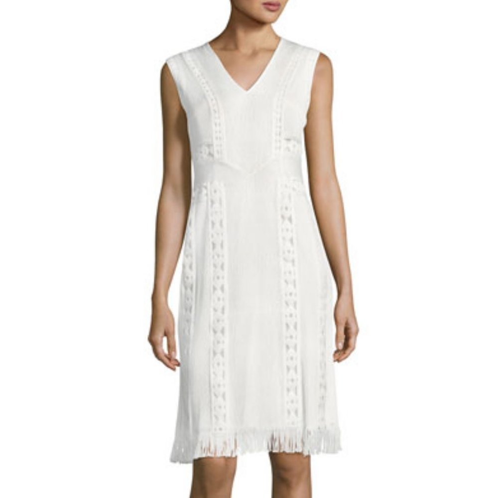 Kobi Halperin Amani Fringe Hem Dress in White